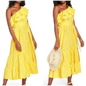 Lisa Marie Fernandez Target NWOT Polka Dot One Shoulder Midi Dress Small NO BELT